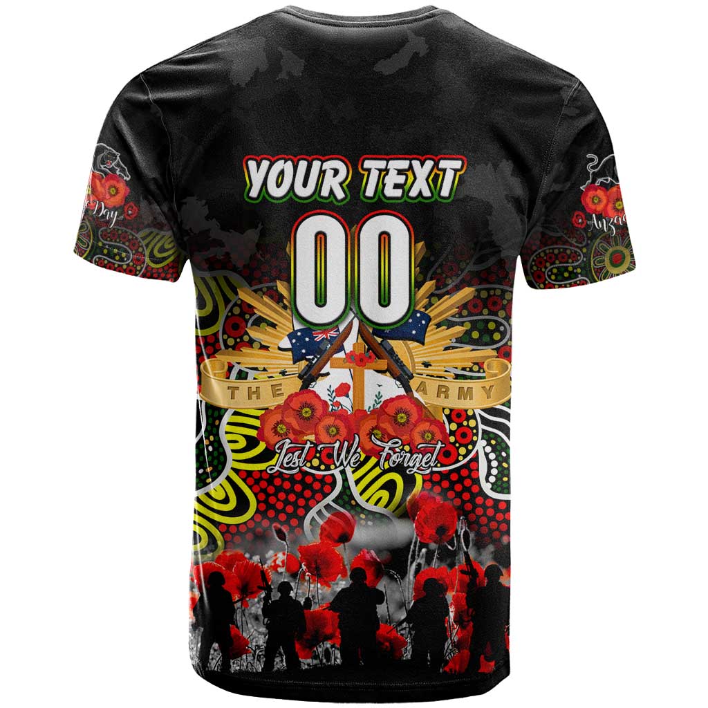 Personalized Panthers ANZAC Day T Shirt Australian Army - Lest We Forget