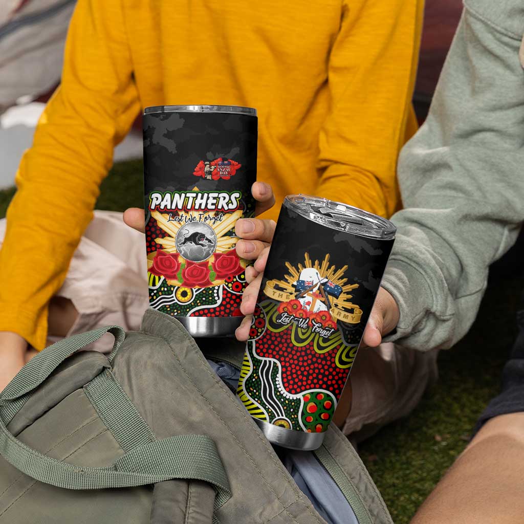 Personalized Panthers ANZAC Day Tumbler Cup Australian Army - Lest We Forget