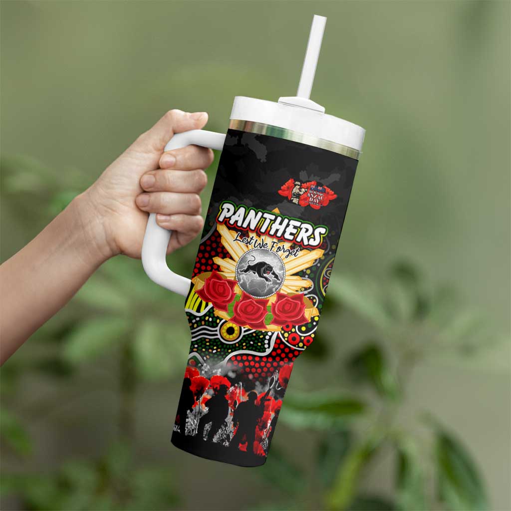 Personalized Panthers ANZAC Day Tumbler With Handle Australian Army - Lest We Forget