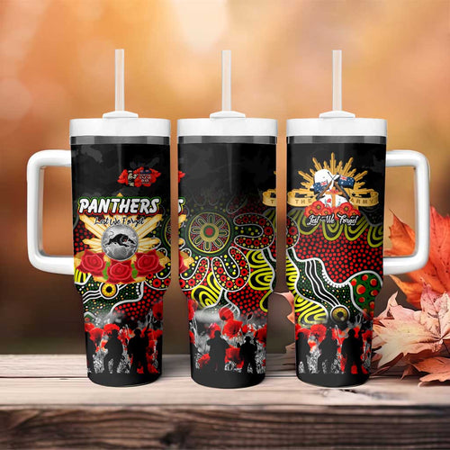 Personalized Panthers ANZAC Day Tumbler With Handle Australian Army - Lest We Forget
