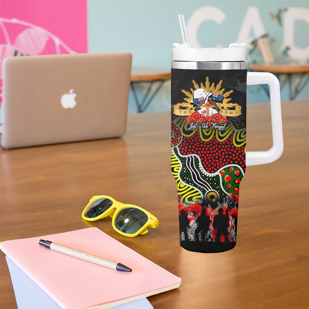 Personalized Panthers ANZAC Day Tumbler With Handle Australian Army - Lest We Forget