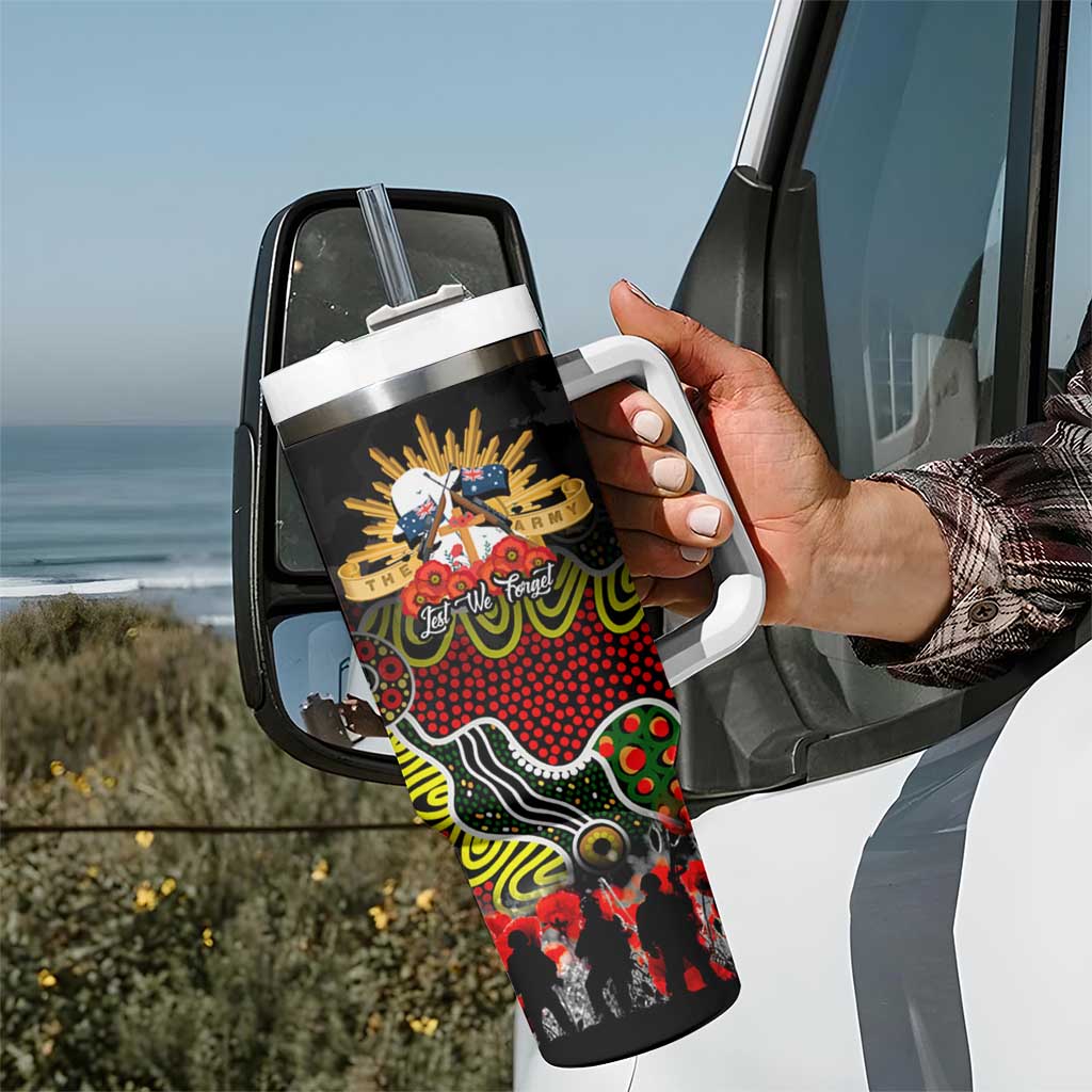 Personalized Panthers ANZAC Day Tumbler With Handle Australian Army - Lest We Forget