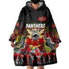 Personalized Panthers ANZAC Day Wearable Blanket Hoodie Australian Army - Lest We Forget