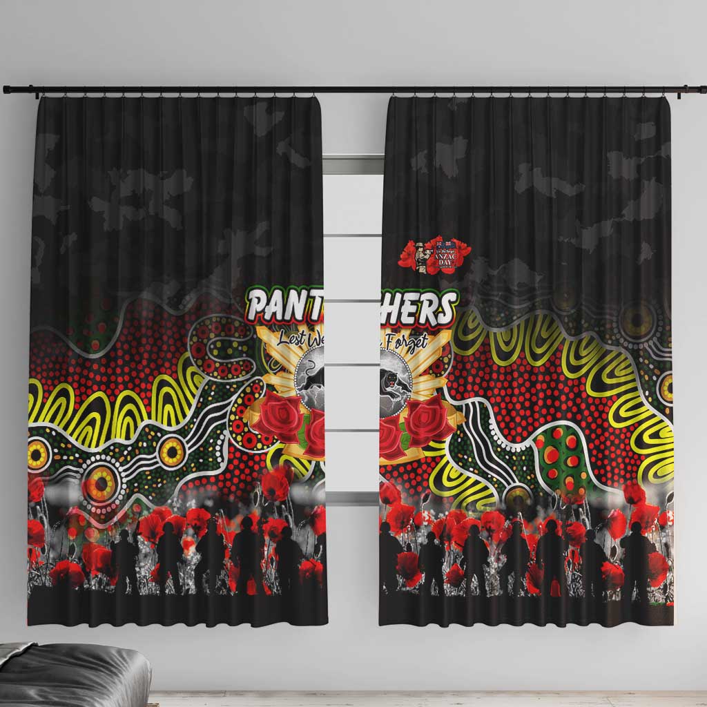 Panthers ANZAC Day Window Curtain Australian Army - Lest We Forget