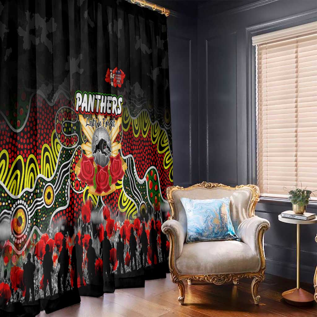 Panthers ANZAC Day Window Curtain Australian Army - Lest We Forget