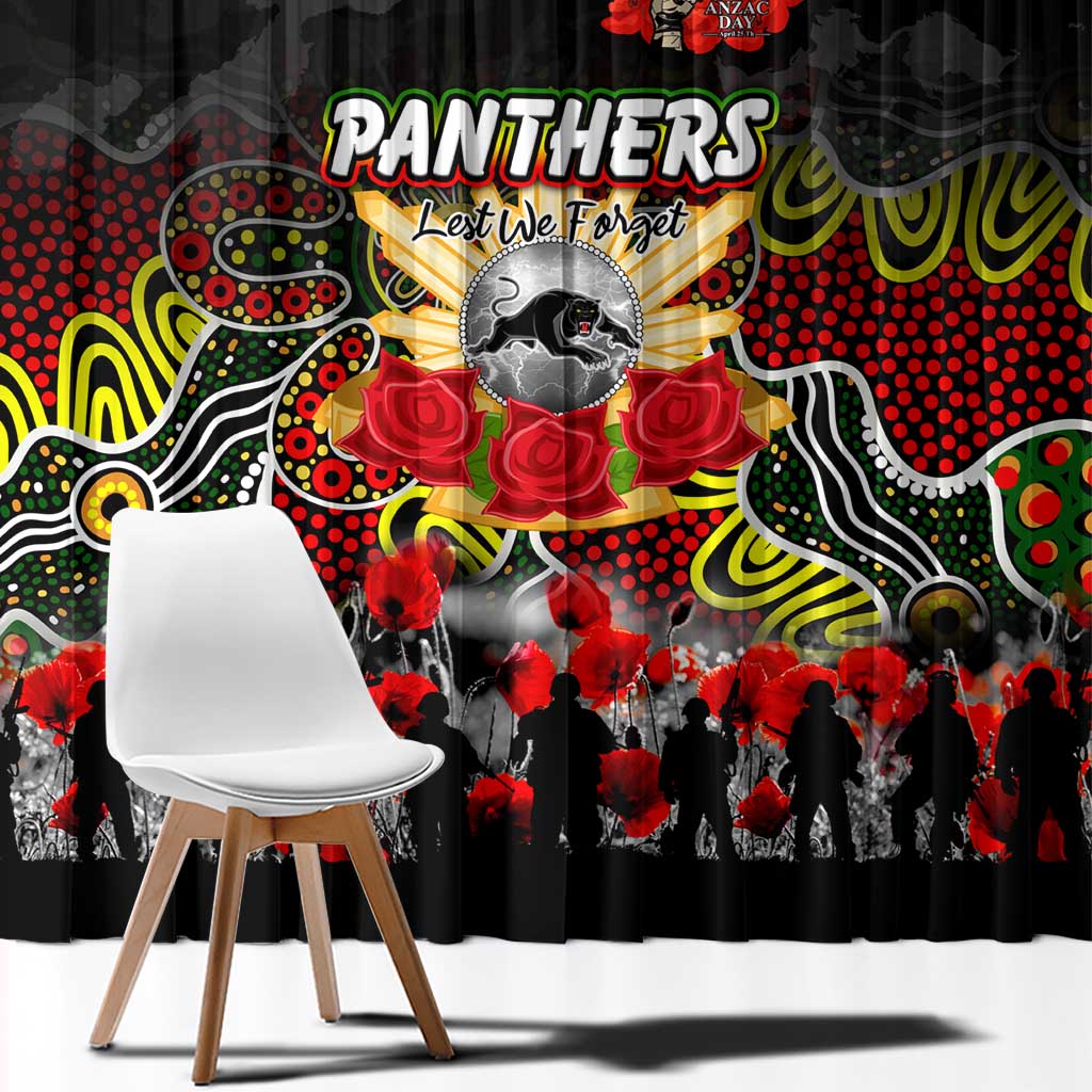 Panthers ANZAC Day Window Curtain Australian Army - Lest We Forget