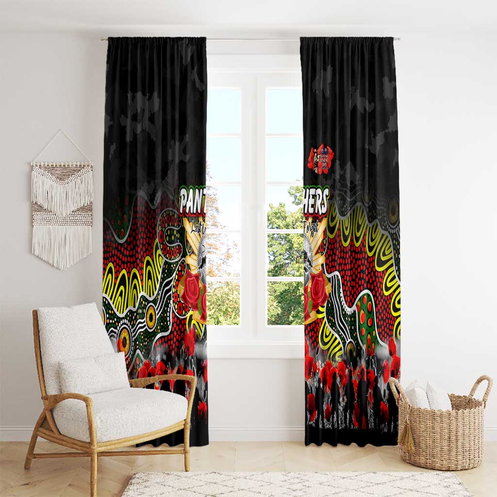 Panthers ANZAC Day Window Curtain Australian Army - Lest We Forget