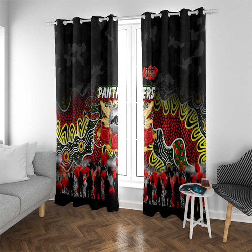 Panthers ANZAC Day Window Curtain Australian Army - Lest We Forget