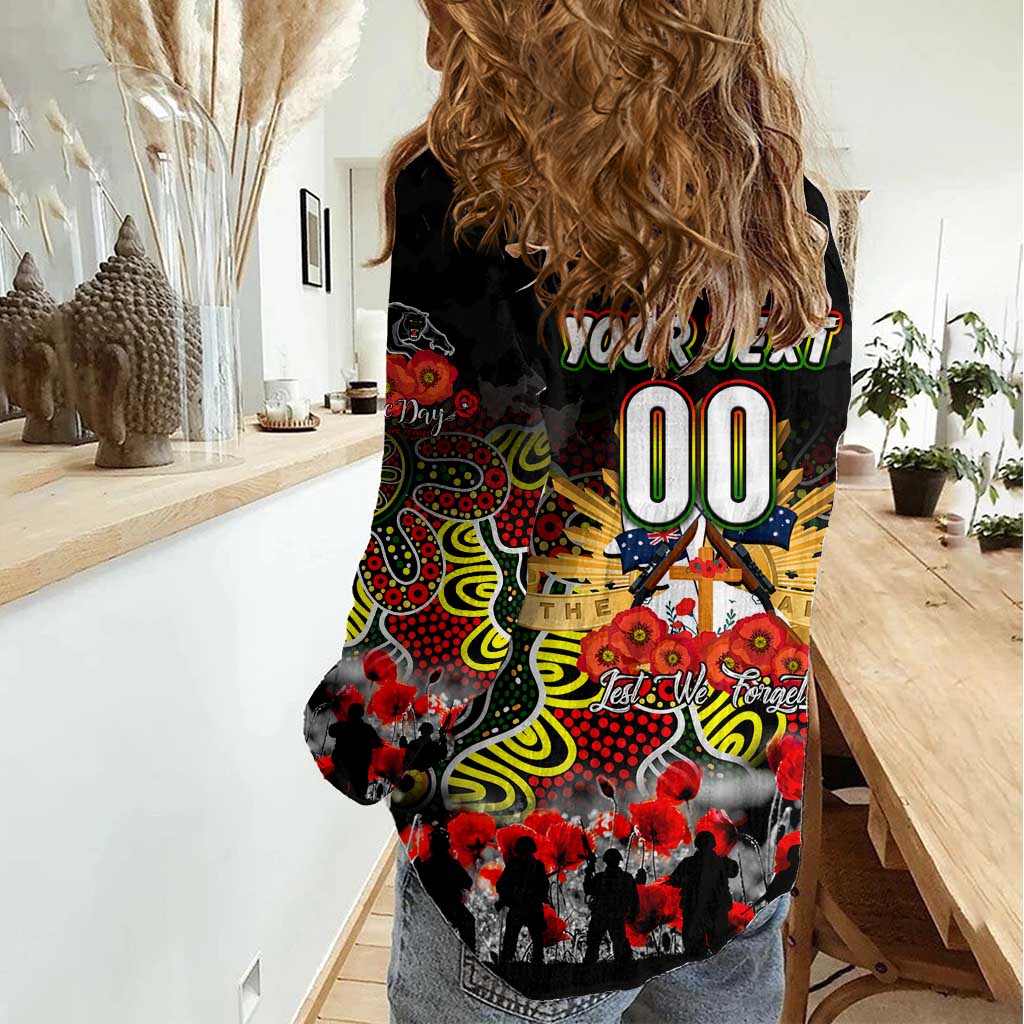 Personalized Panthers ANZAC Day Women Casual Shirt Australian Army - Lest We Forget