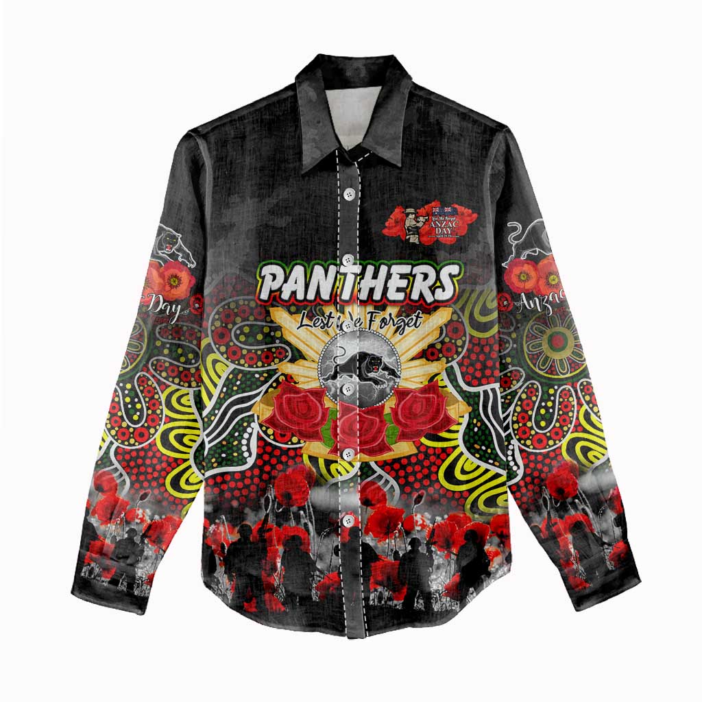 Personalized Panthers ANZAC Day Women Casual Shirt Australian Army - Lest We Forget