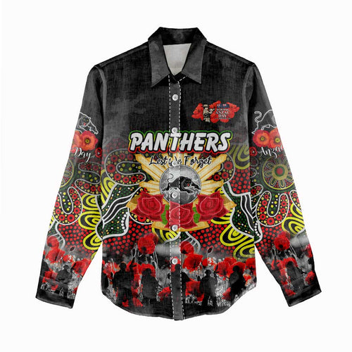 Personalized Panthers ANZAC Day Women Casual Shirt Australian Army - Lest We Forget