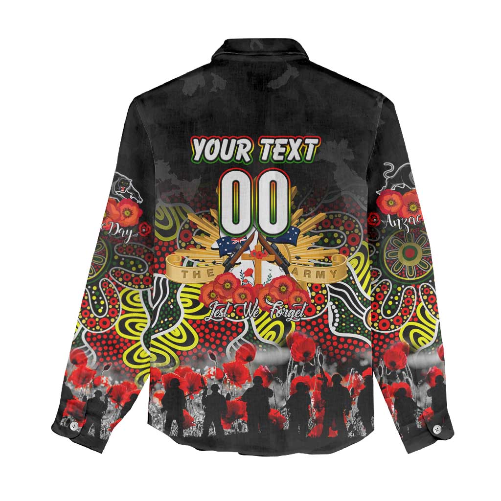 Personalized Panthers ANZAC Day Women Casual Shirt Australian Army - Lest We Forget
