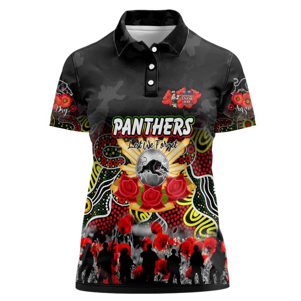 Personalized Panthers ANZAC Day Women Polo Shirt Australian Army - Lest We Forget