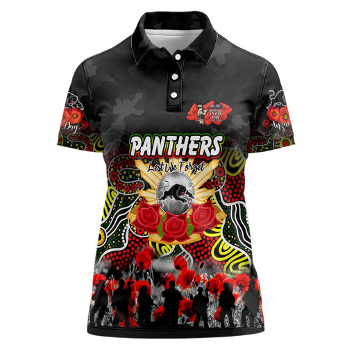 Personalized Panthers ANZAC Day Women Polo Shirt Australian Army - Lest We Forget
