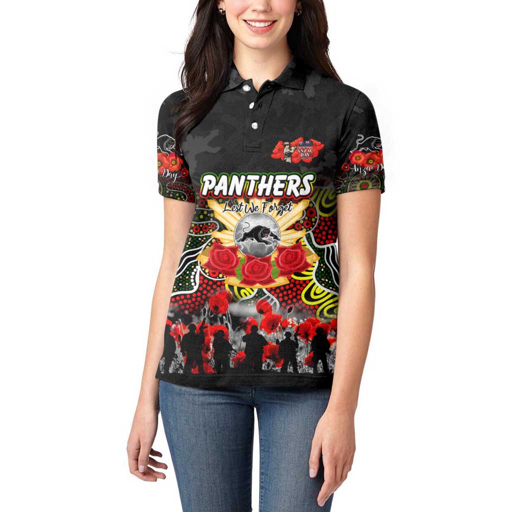 Personalized Panthers ANZAC Day Women Polo Shirt Australian Army - Lest We Forget