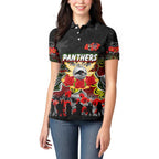 Personalized Panthers ANZAC Day Women Polo Shirt Australian Army - Lest We Forget