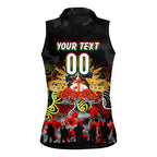 Personalized Panthers ANZAC Day Women Sleeveless Polo Shirt Australian Army - Lest We Forget