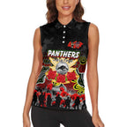Personalized Panthers ANZAC Day Women Sleeveless Polo Shirt Australian Army - Lest We Forget