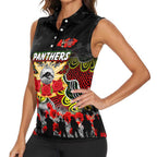 Personalized Panthers ANZAC Day Women Sleeveless Polo Shirt Australian Army - Lest We Forget