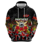 Personalized Panthers ANZAC Day Zip Hoodie Australian Army - Lest We Forget