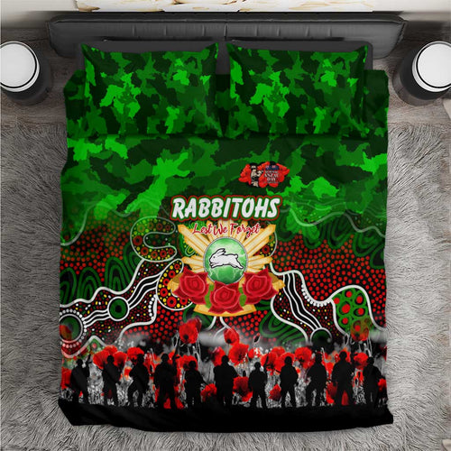 Rabbitohs ANZAC Day Bedding Set Australian Army - Lest We Forget
