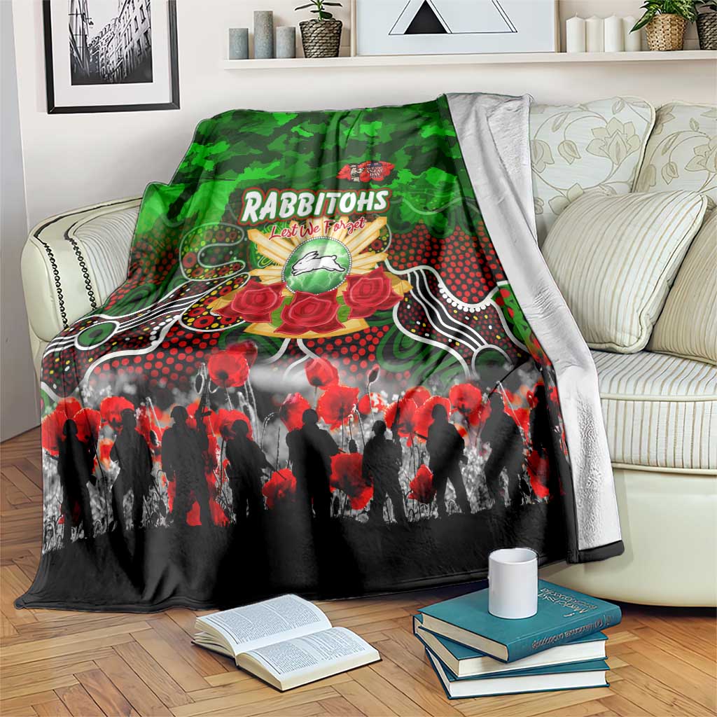 Rabbitohs ANZAC Day Blanket Australian Army - Lest We Forget