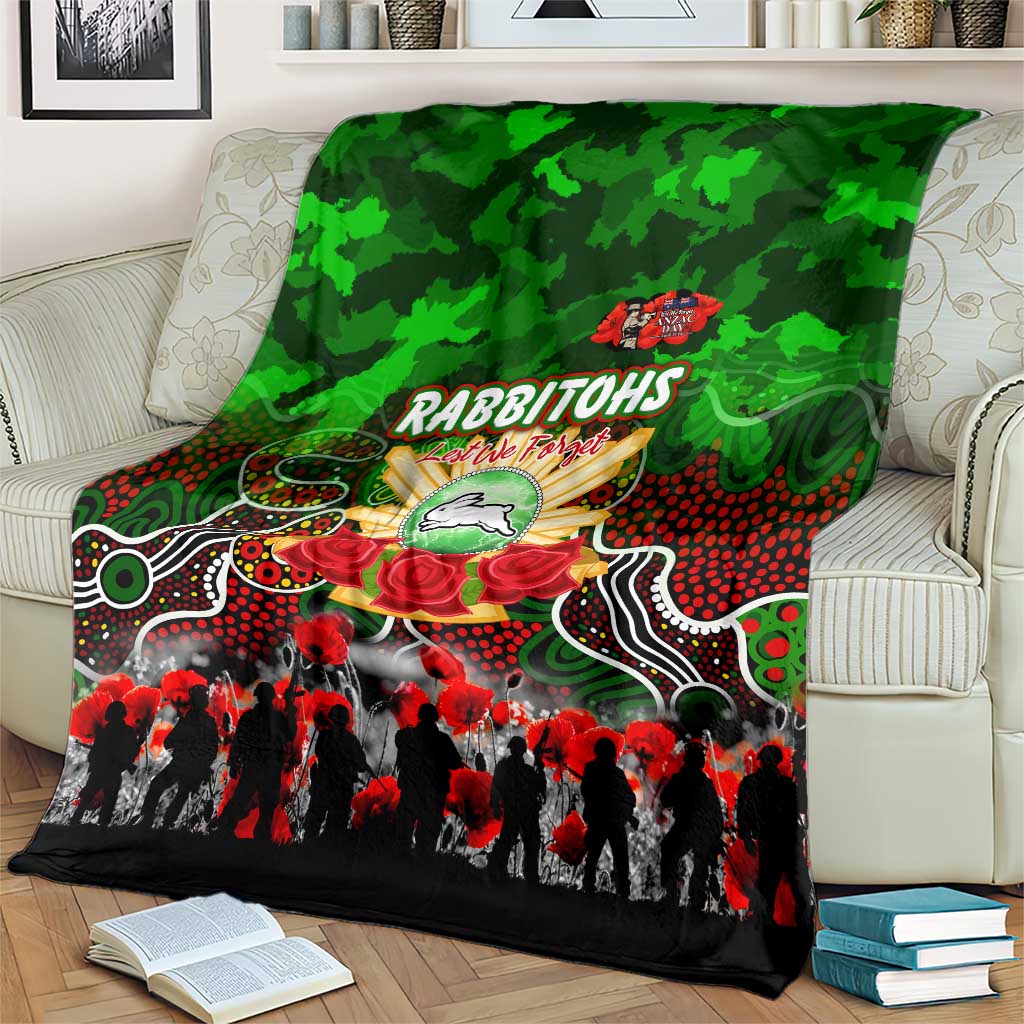 Rabbitohs ANZAC Day Blanket Australian Army - Lest We Forget