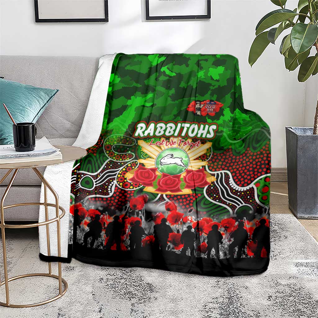 Rabbitohs ANZAC Day Blanket Australian Army - Lest We Forget