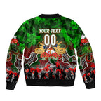 Personalized Rabbitohs ANZAC Day Bomber Jacket Australian Army - Lest We Forget