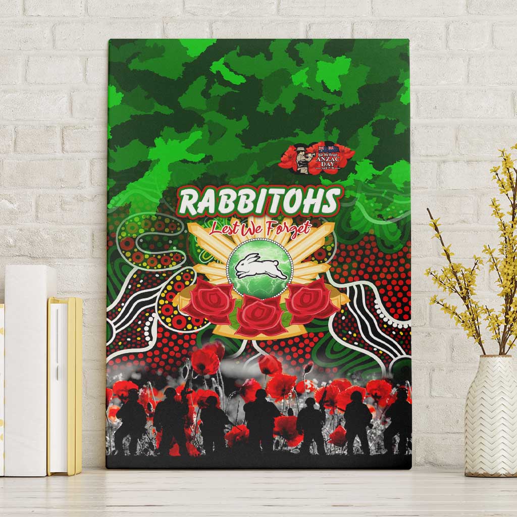 Rabbitohs ANZAC Day Canvas Wall Art Australian Army - Lest We Forget