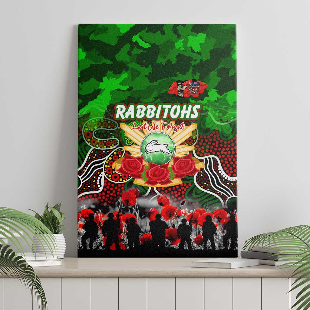 Rabbitohs ANZAC Day Canvas Wall Art Australian Army - Lest We Forget