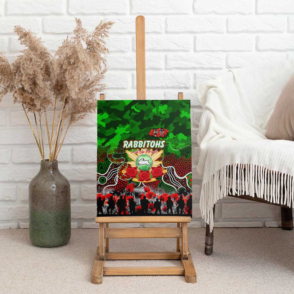 Rabbitohs ANZAC Day Canvas Wall Art Australian Army - Lest We Forget
