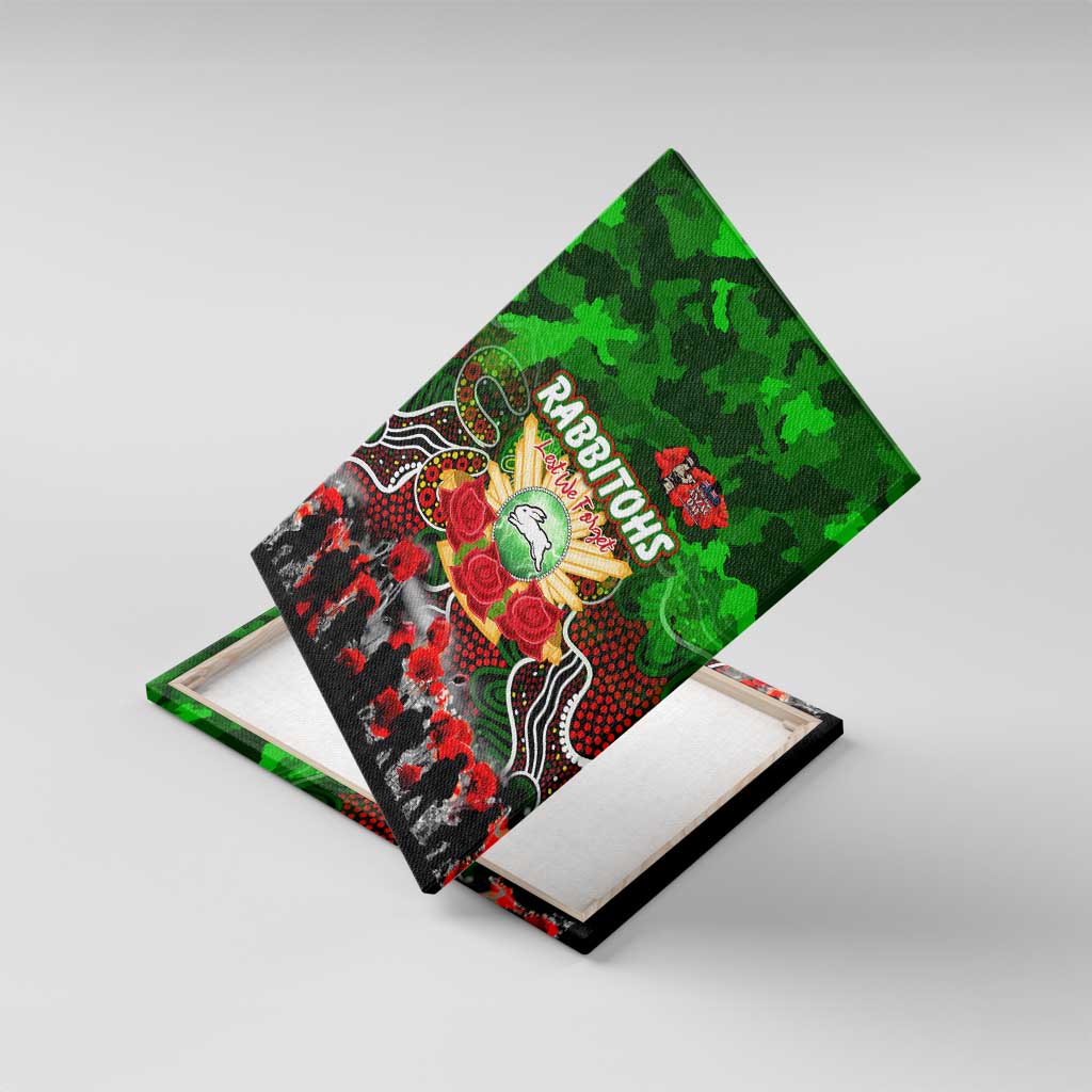 Rabbitohs ANZAC Day Canvas Wall Art Australian Army - Lest We Forget