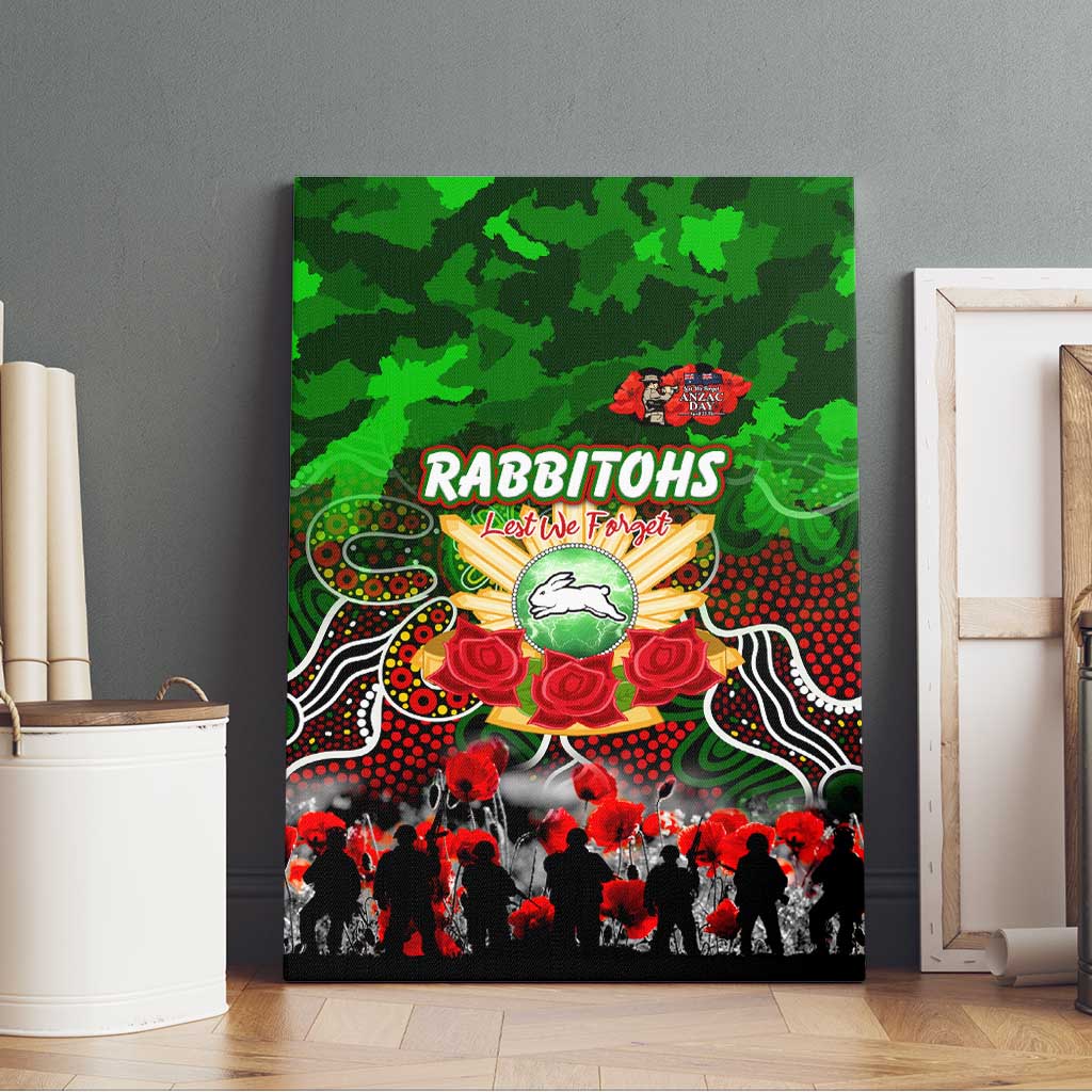 Rabbitohs ANZAC Day Canvas Wall Art Australian Army - Lest We Forget