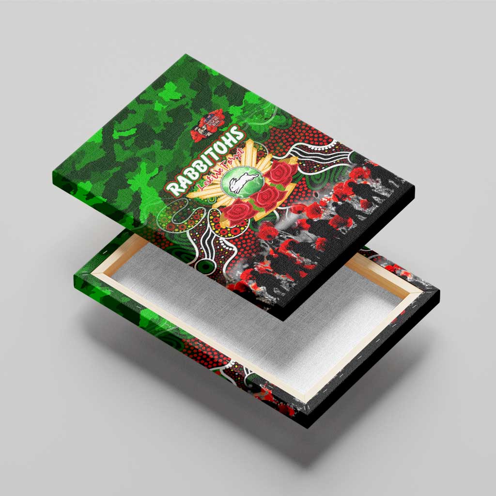 Rabbitohs ANZAC Day Canvas Wall Art Australian Army - Lest We Forget
