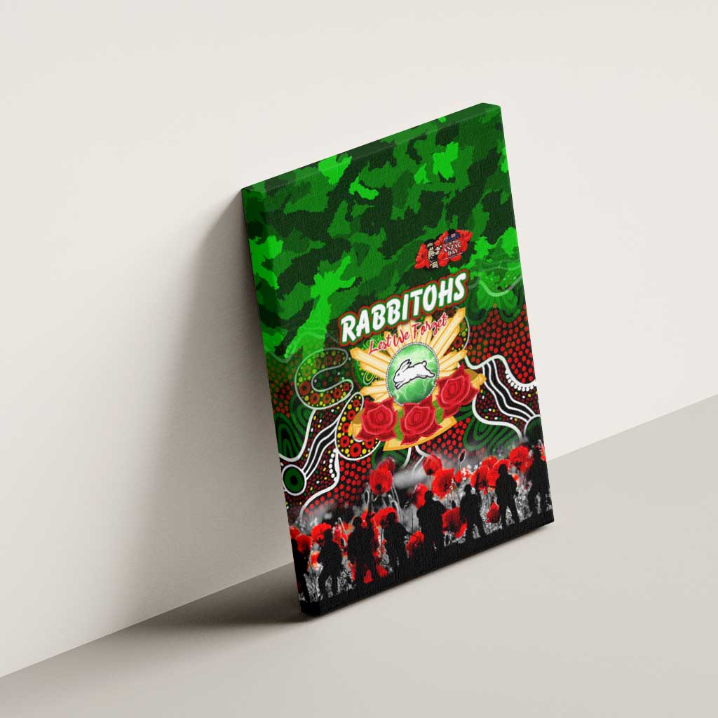 Rabbitohs ANZAC Day Canvas Wall Art Australian Army - Lest We Forget