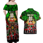 Personalized Rabbitohs ANZAC Day Couples Matching Off Shoulder Maxi Dress and Hawaiian Shirt Australian Army - Lest We Forget
