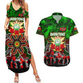 Personalized Rabbitohs ANZAC Day Couples Matching Summer Maxi Dress and Hawaiian Shirt Australian Army - Lest We Forget