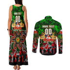Personalized Rabbitohs ANZAC Day Couples Matching Tank Maxi Dress and Long Sleeve Button Shirt Australian Army - Lest We Forget