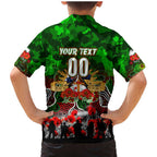 Personalized Rabbitohs ANZAC Day Family Matching Mermaid Dress and Hawaiian Shirt Australian Army - Lest We Forget