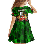 Personalized Rabbitohs ANZAC Day Family Matching Off The Shoulder Long Sleeve Dress and Hawaiian Shirt Australian Army - Lest We Forget