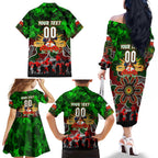 Personalized Rabbitohs ANZAC Day Family Matching Off The Shoulder Long Sleeve Dress and Hawaiian Shirt Australian Army - Lest We Forget