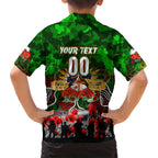Personalized Rabbitohs ANZAC Day Family Matching Off Shoulder Short Dress and Hawaiian Shirt Australian Army - Lest We Forget