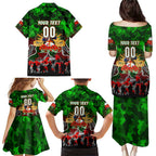 Personalized Rabbitohs ANZAC Day Family Matching Puletasi and Hawaiian Shirt Australian Army - Lest We Forget