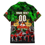 Personalized Rabbitohs ANZAC Day Family Matching Short Sleeve Bodycon Dress and Hawaiian Shirt Australian Army - Lest We Forget