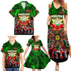 Personalized Rabbitohs ANZAC Day Family Matching Summer Maxi Dress and Hawaiian Shirt Australian Army - Lest We Forget