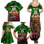Personalized Rabbitohs ANZAC Day Family Matching Summer Maxi Dress and Hawaiian Shirt Australian Army - Lest We Forget