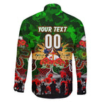 Personalized Rabbitohs ANZAC Day Family Matching Summer Maxi Dress and Hawaiian Shirt Australian Army - Lest We Forget