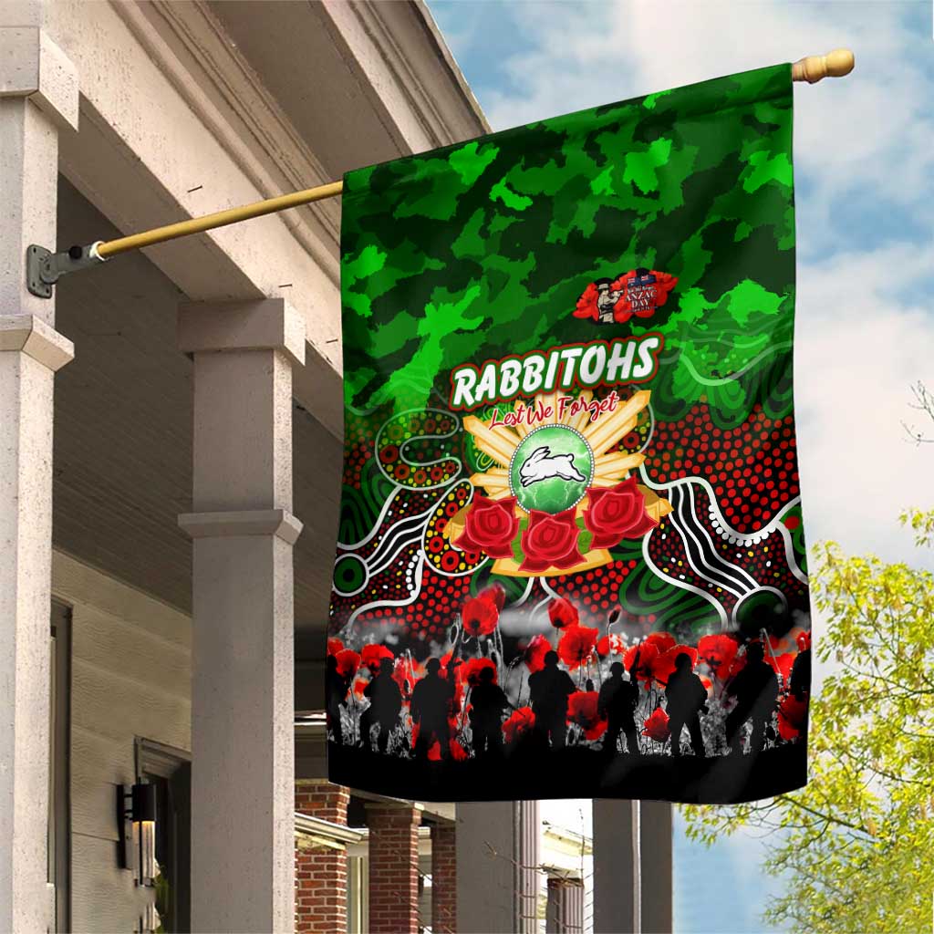 Rabbitohs ANZAC Day Garden Flag Australian Army - Lest We Forget