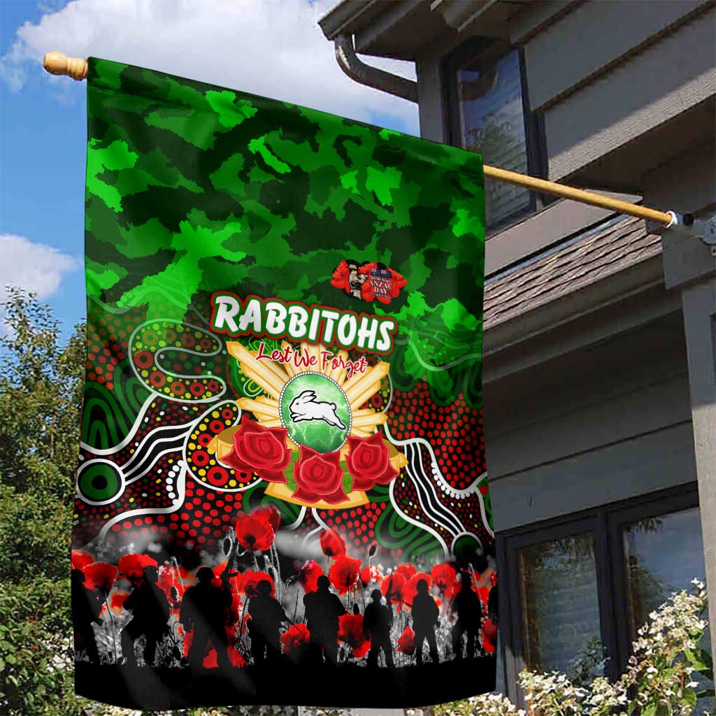 Rabbitohs ANZAC Day Garden Flag Australian Army - Lest We Forget